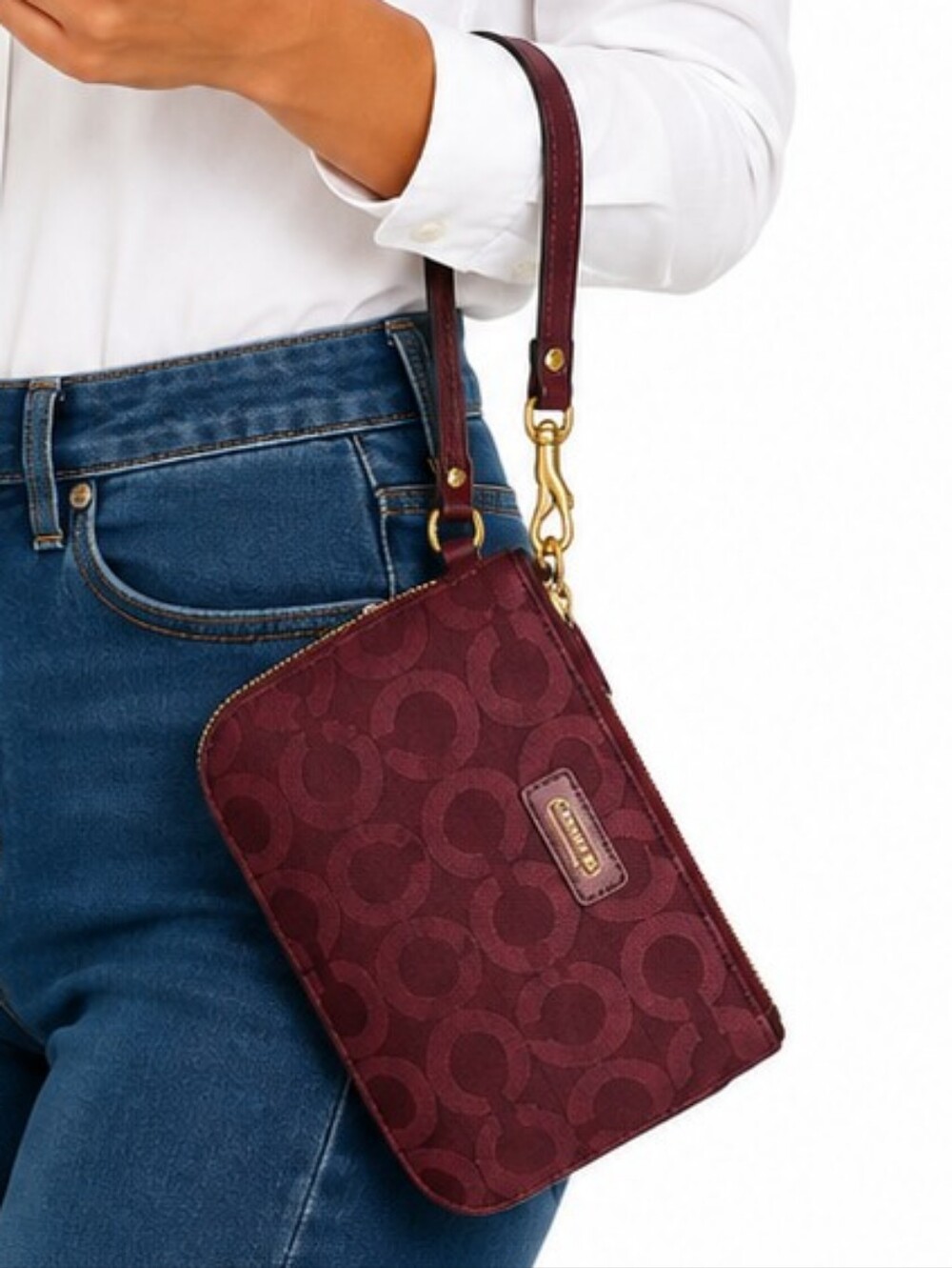 π Coach wristlet, Coach signature wristlet,burgundy Coach wallet, plum pouch - Picture 11 of 11